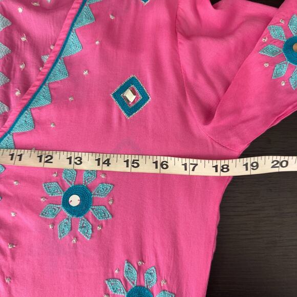 Pranella Dress Women Small Arabella Embroidered Boho Tunic Modal Bright NEW - Picture 10 of 12